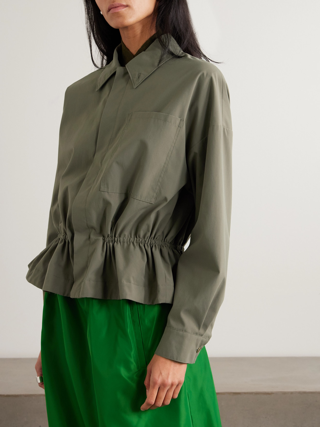 Tibi Shell Jacket In Green