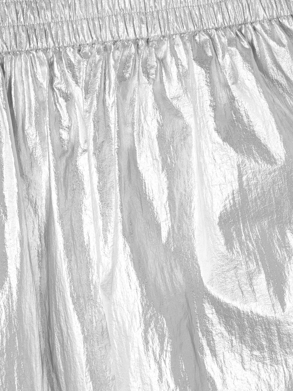 Tibi Metallic Shell Midi Skirt In Silver