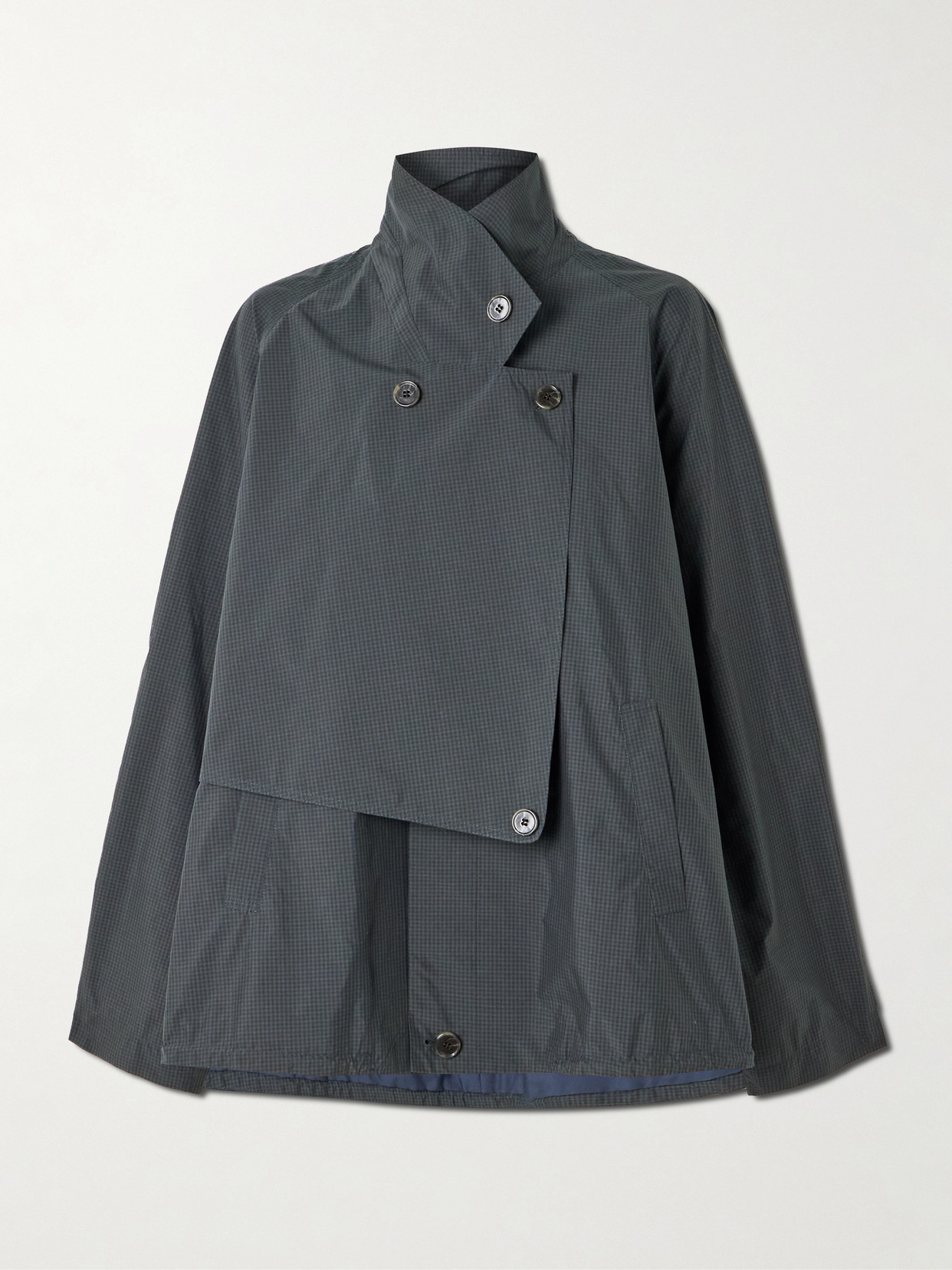 Tibi Charles Checked Cotton-blend Jacket In Gray