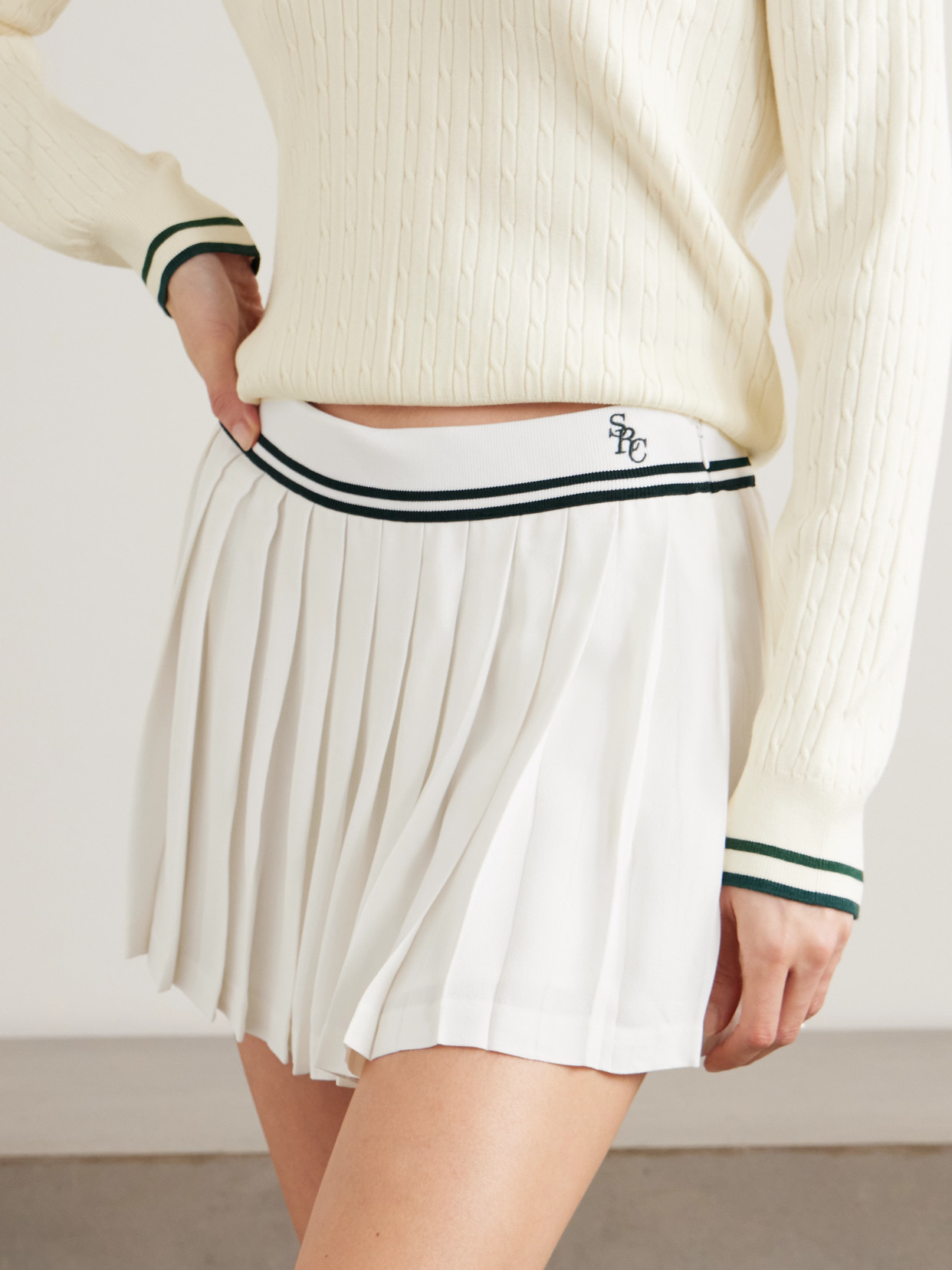 Abigail Pleated Embroidered Striped Crepe De Chine Mini