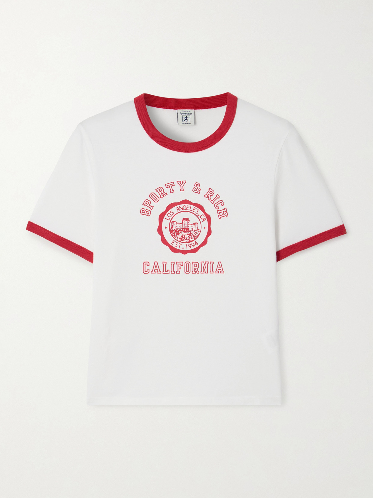 California Two-Tone Printed Cotton-Jersey T-Shirt