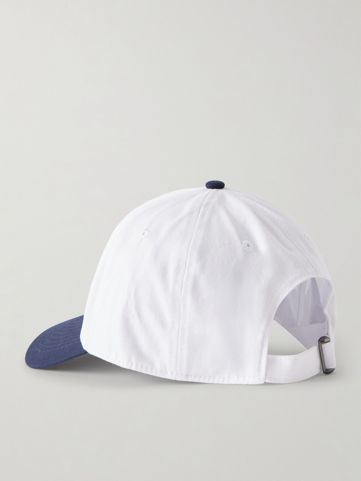 Sporty And Rich Beverly Script Embroidered Cotton-twill Baseball Cap In White