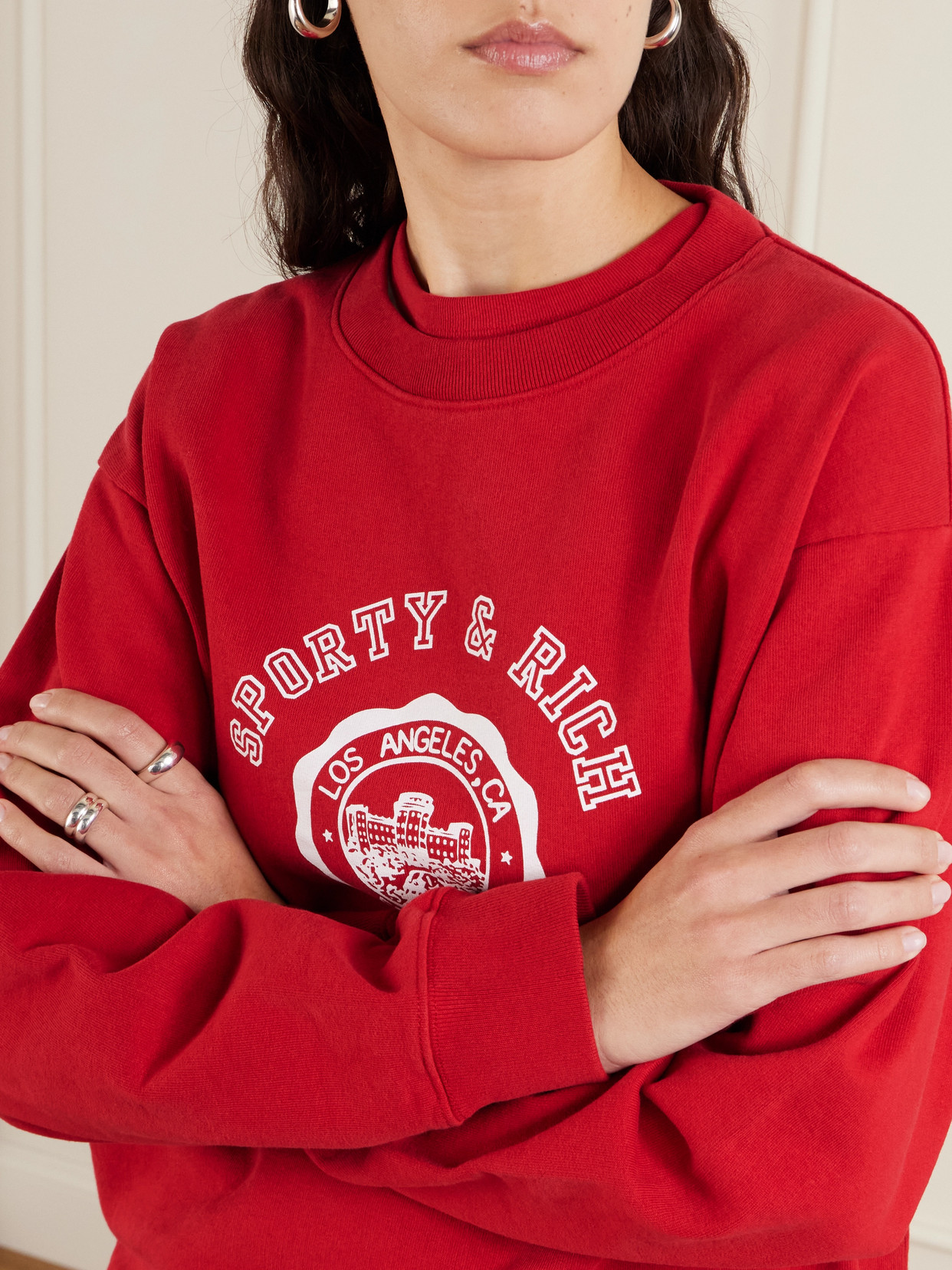 California Printed Cotton-Jersey Sweatshirt