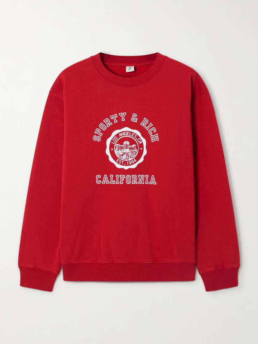 Sporty & Rich California Printed Cotton-jersey Sweatshirt