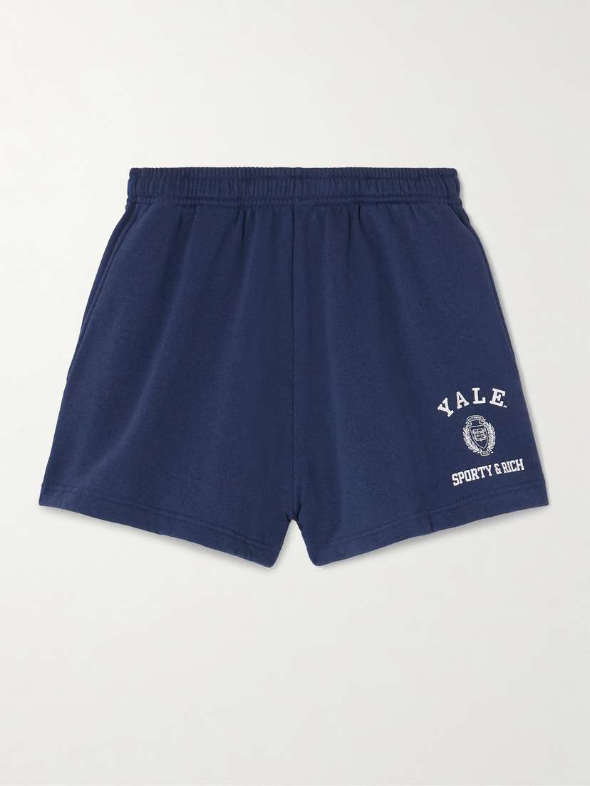 Sporty & Rich Veritas Soft Disco Printed Cotton-blend Jersey Shorts