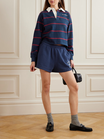 SPORTY & RICH Veritas Soft Disco printed cotton-blend jersey shorts