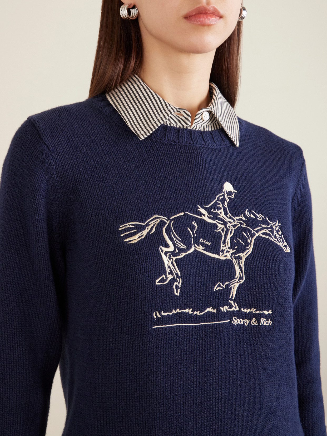Embroidered Cotton Sweater