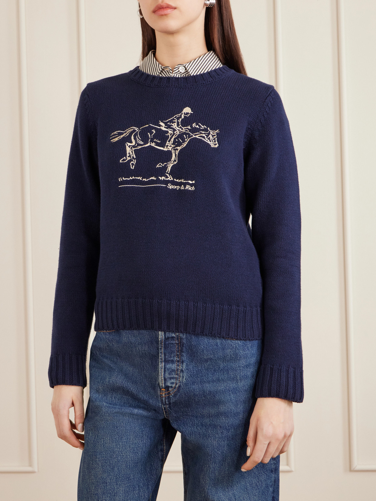 Embroidered Cotton Sweater