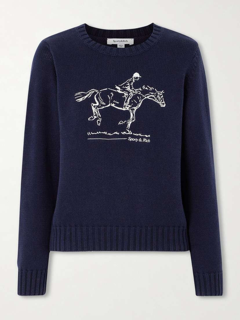 Sporty & Rich Embroidered Cotton Sweater