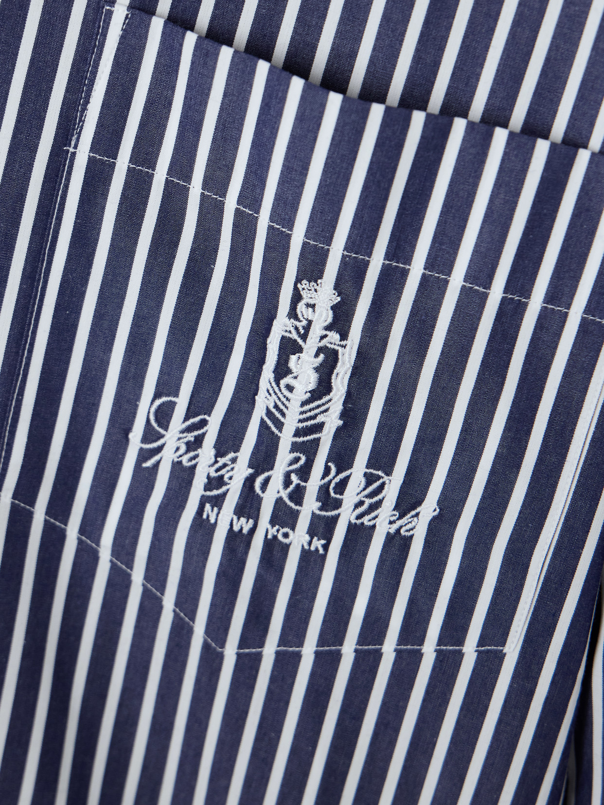Vendome Oversized Embroidered Striped Cotton Oxford Shirt