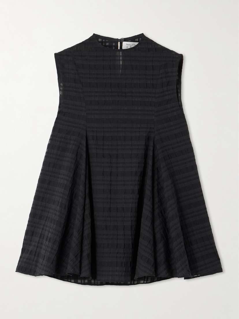 Abadia Checked Gauze Top