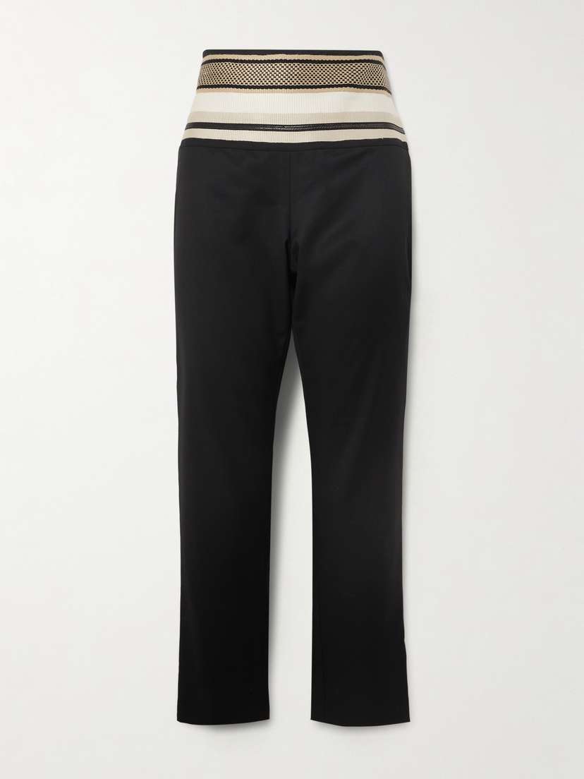 Abadia Sadu Grosgrain-trimmed Wool-blend Twill Tapered Pants
