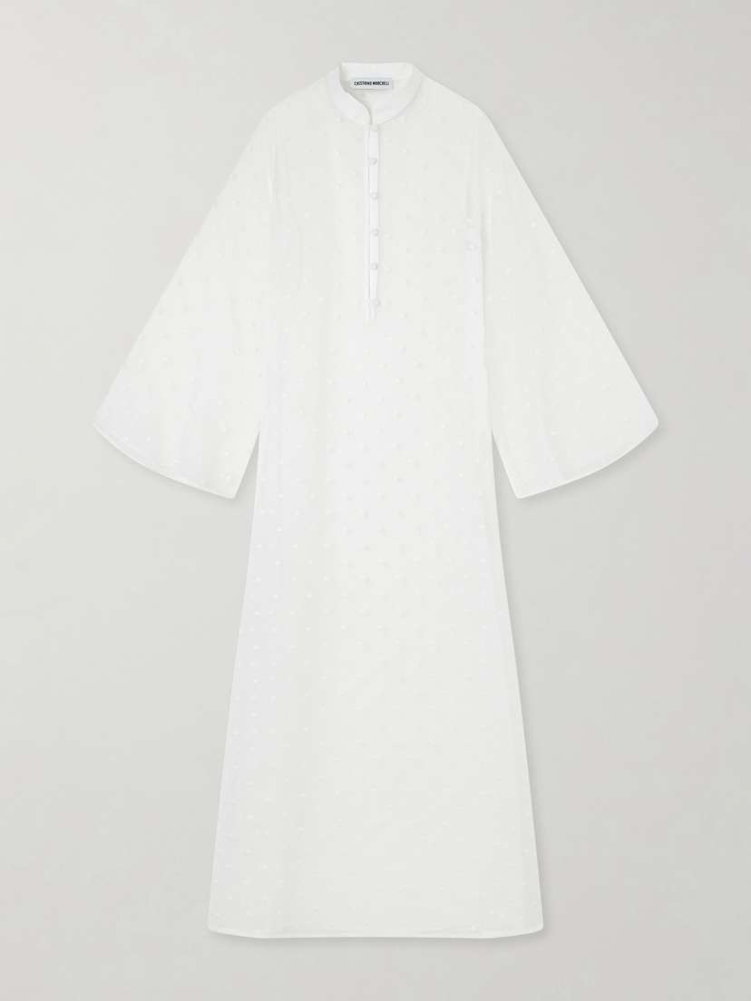 Cristiano Marcheli Bianca Swiss-dot Organza Cover-up