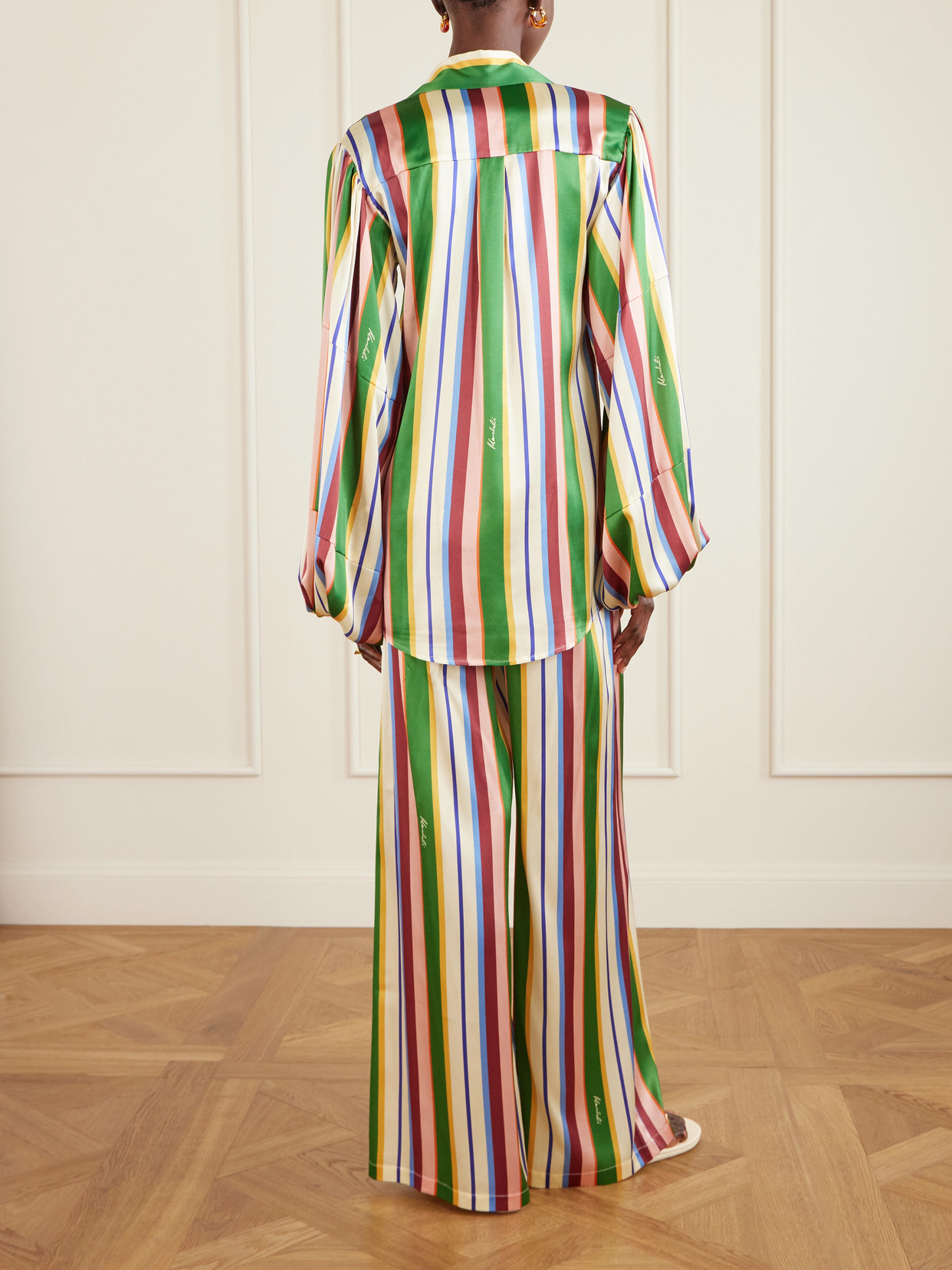 Mia Striped Stretch-Silk Shirt