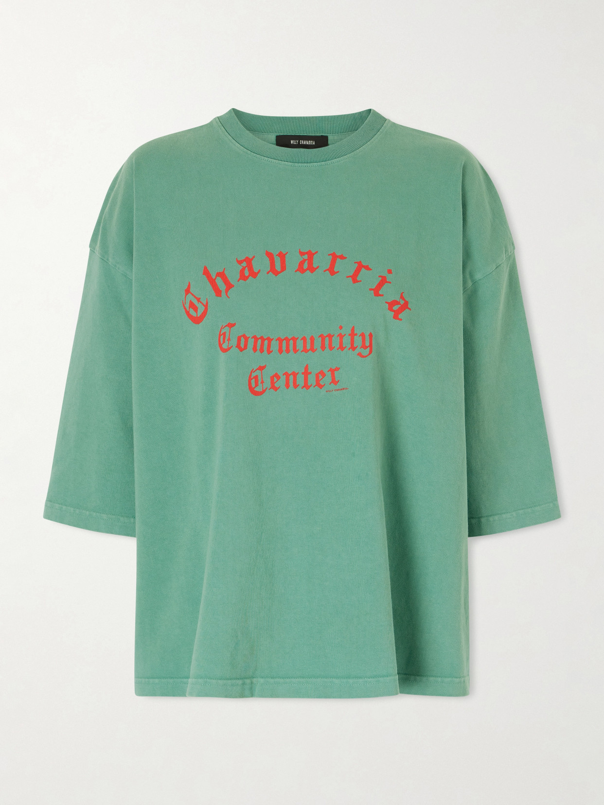 Willy Chavarria Buffalo Printed Cotton-jersey T-shirt In Green