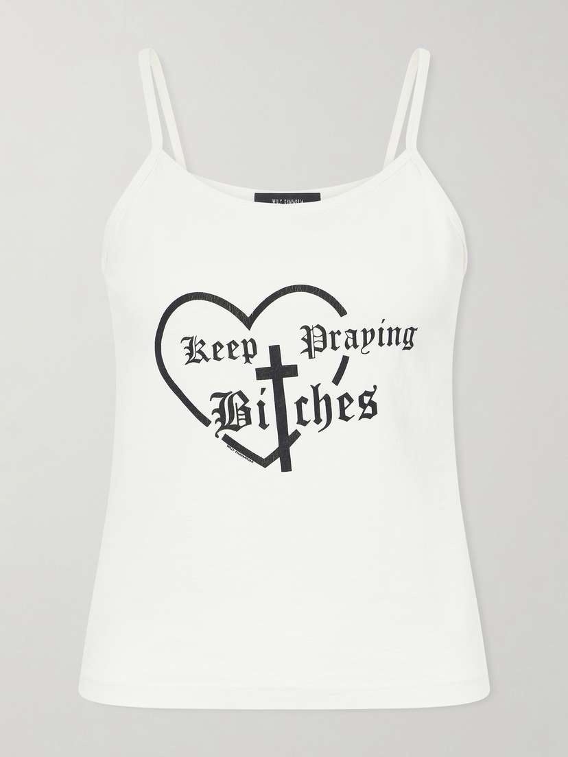 Willy Chavarria Printed Cotton-jersey Tank