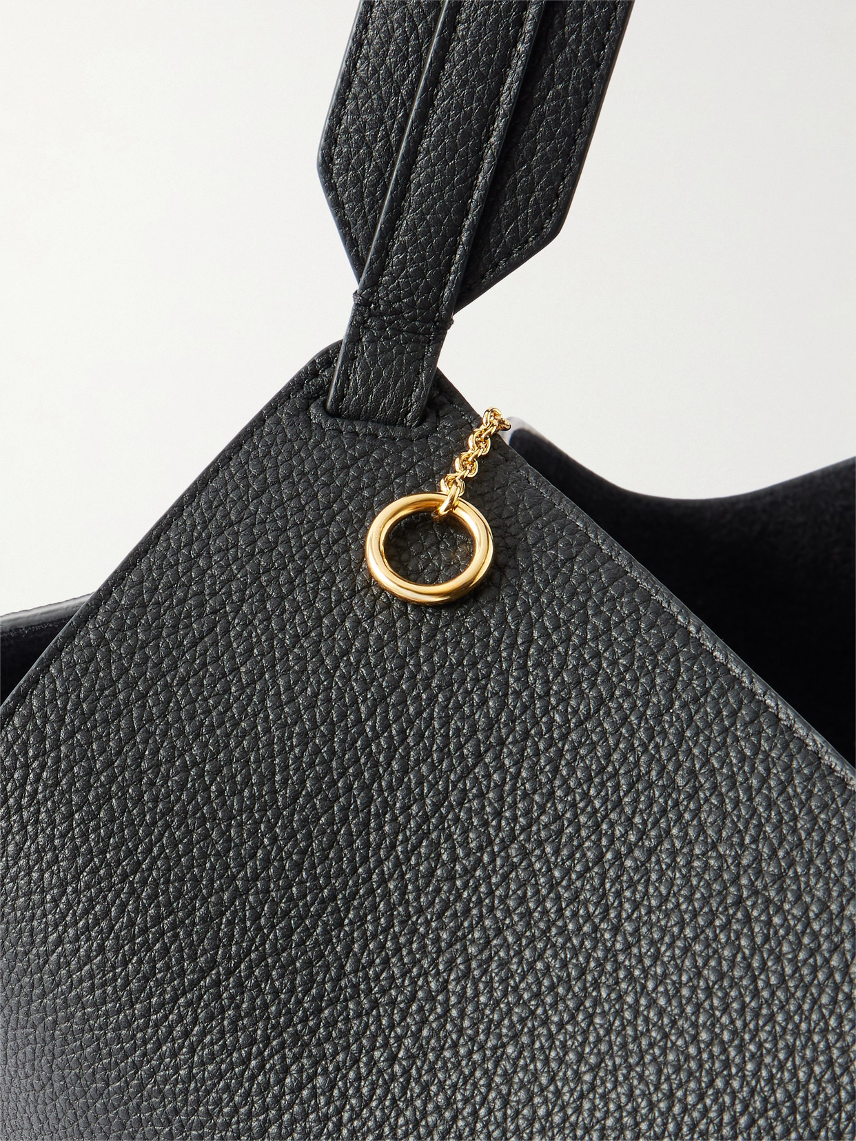 Khaite Lotus Small Textured-leather Tote In Black