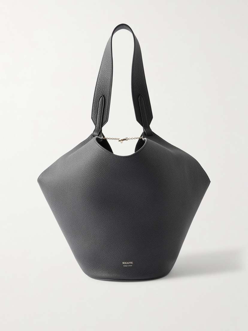 Khaite Lotus Small Textured-leather Tote