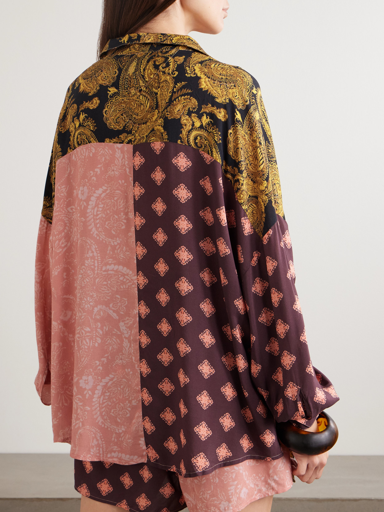 Donde Esteban Estrellitas Printed Crepe Shirt In Multi