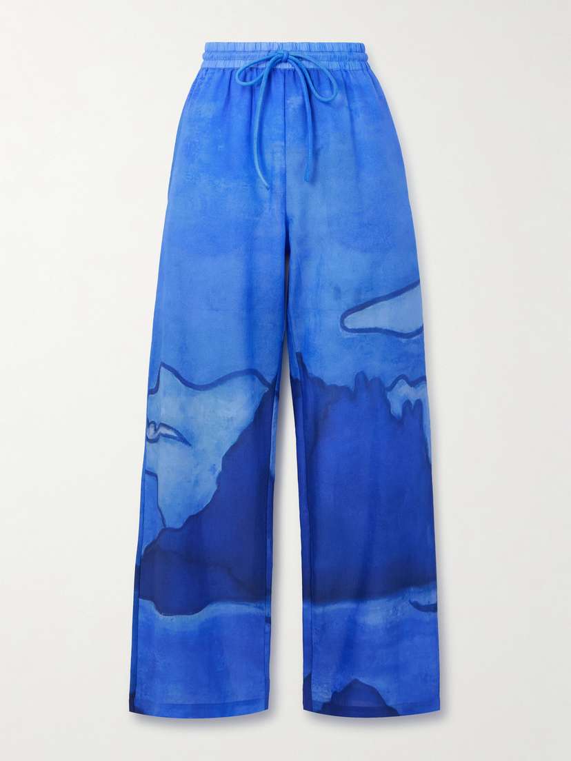 Donde Esteban Es Vedra Printed Cotton-voile Wide-leg Pants