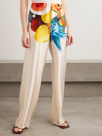DONDE ESTEBAN Salpicon printed silk-blend wide-leg pants