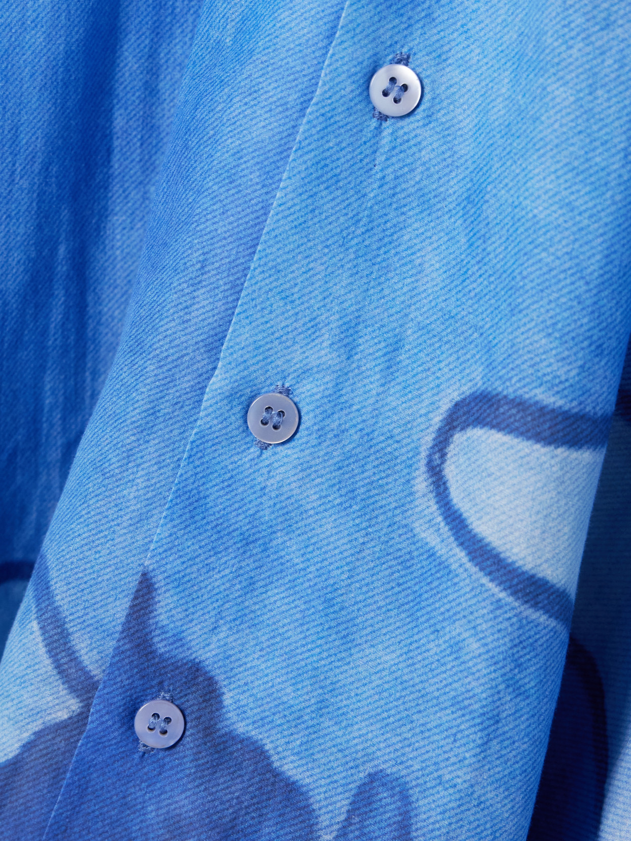 Donde Esteban Es Vedra Printed Silk Shirt In Blue