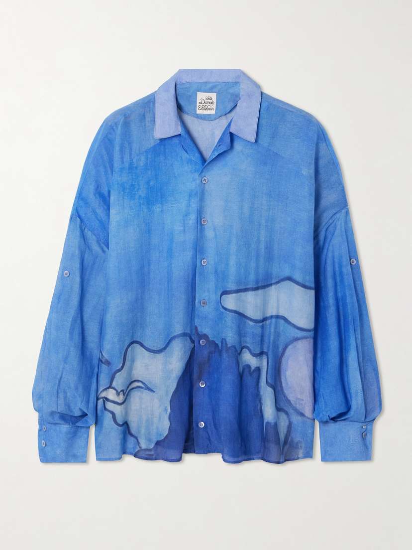 Donde Esteban Es Vedra Printed Silk Shirt