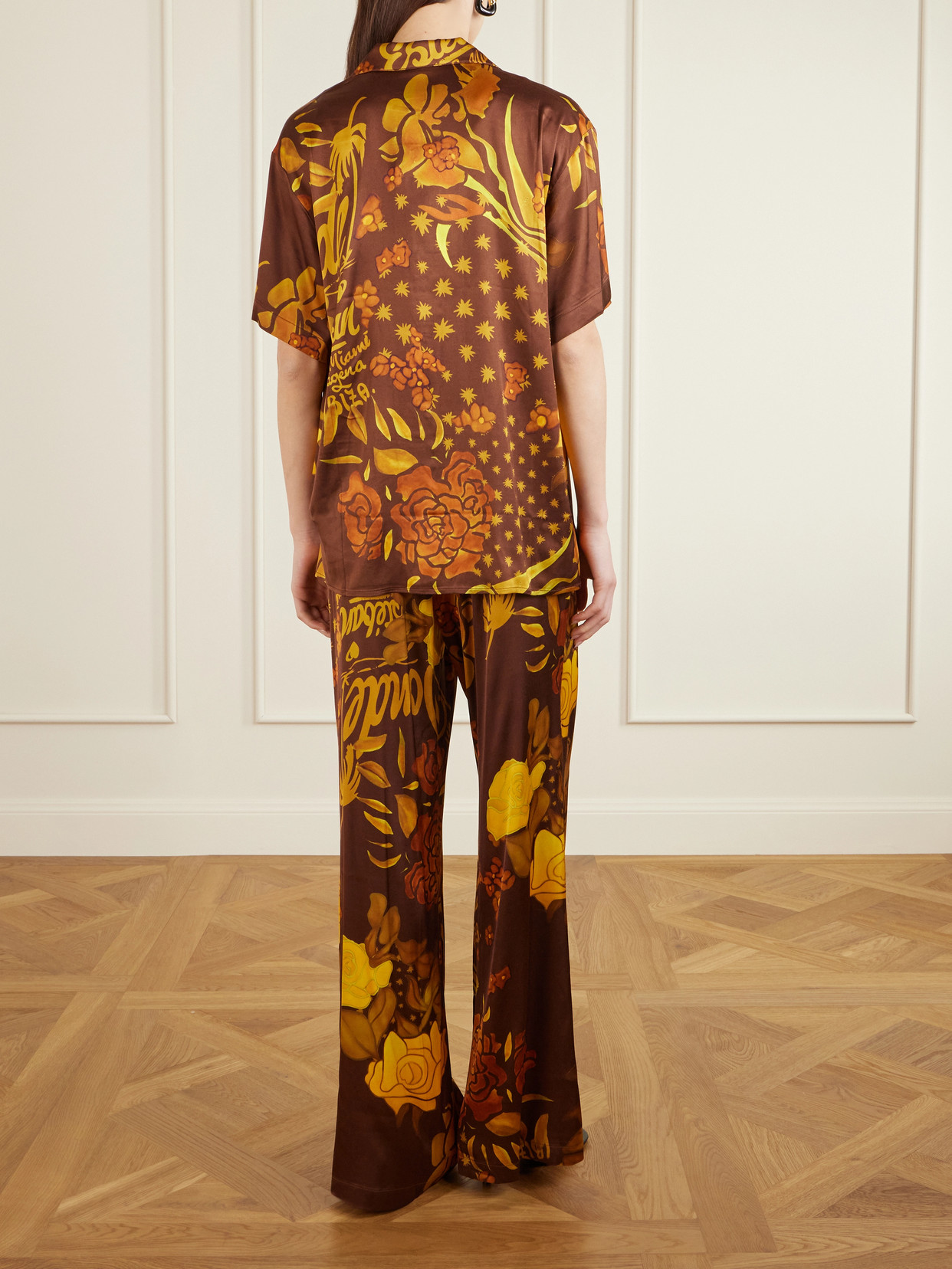 Veranera Printed Stretch-Satin Shirt