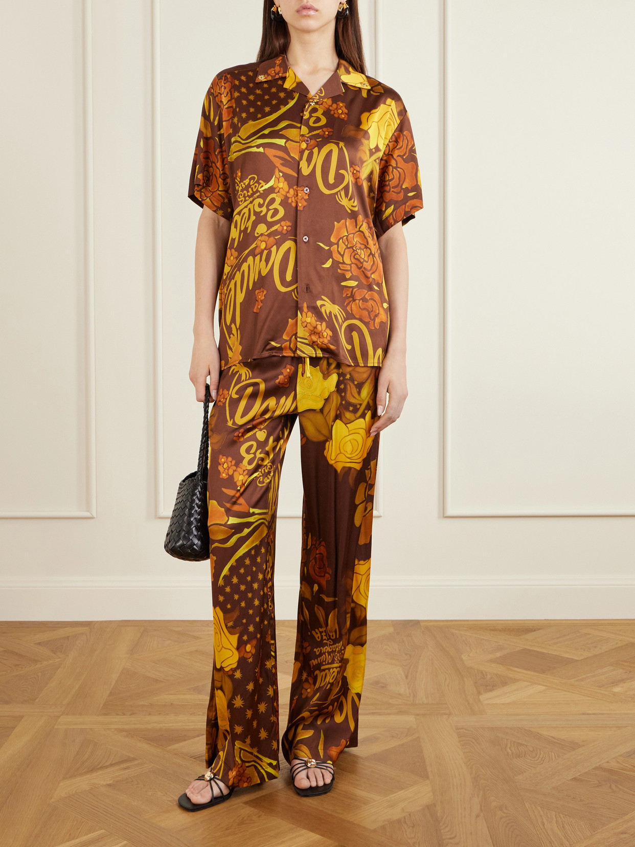 Veranera Printed Stretch-Satin Shirt