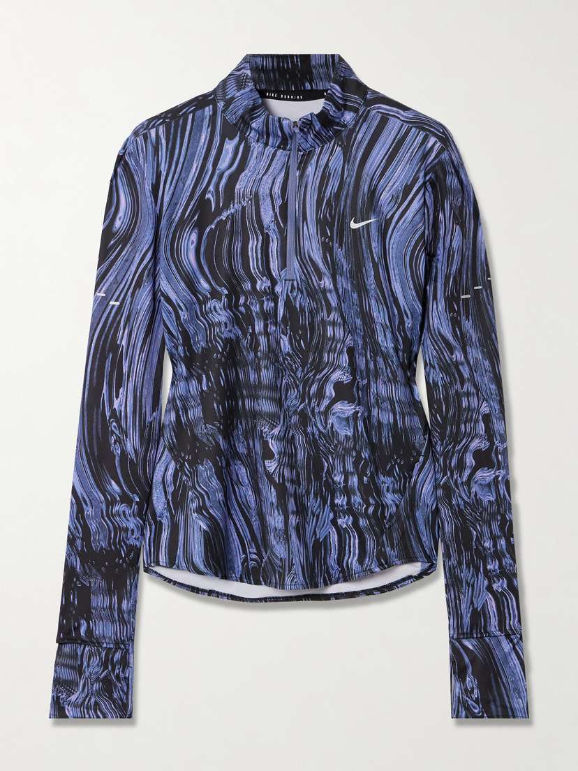 Nike Swift Printed Stretch-shell Half-zip Running Top