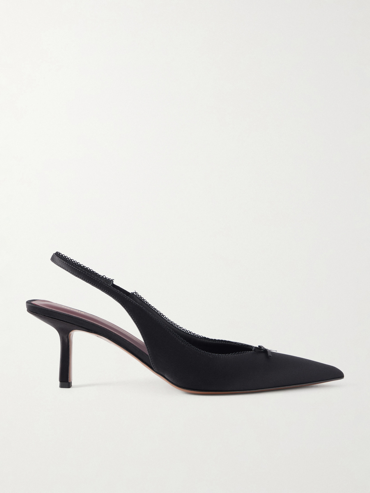 Neous Moriah Lace-trimmed Twill Slingback Pumps In Black