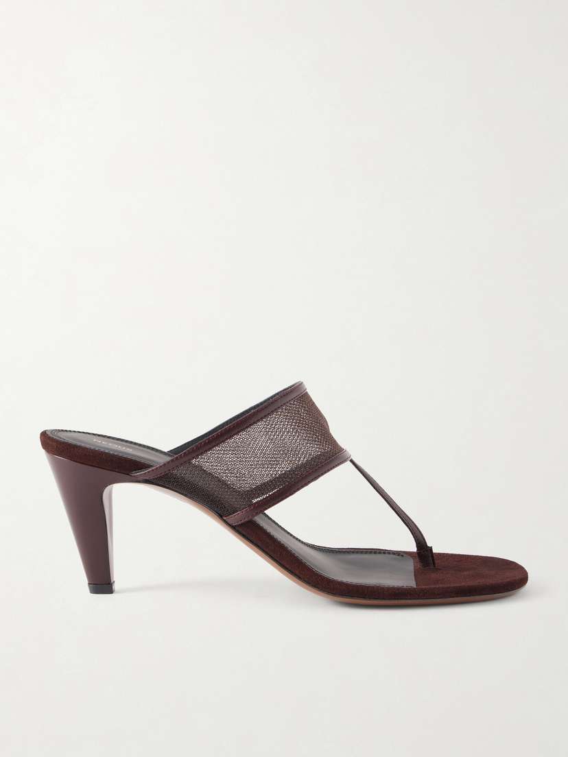 NEOUS Vena 65 Leather-trimmed Mesh Sandals