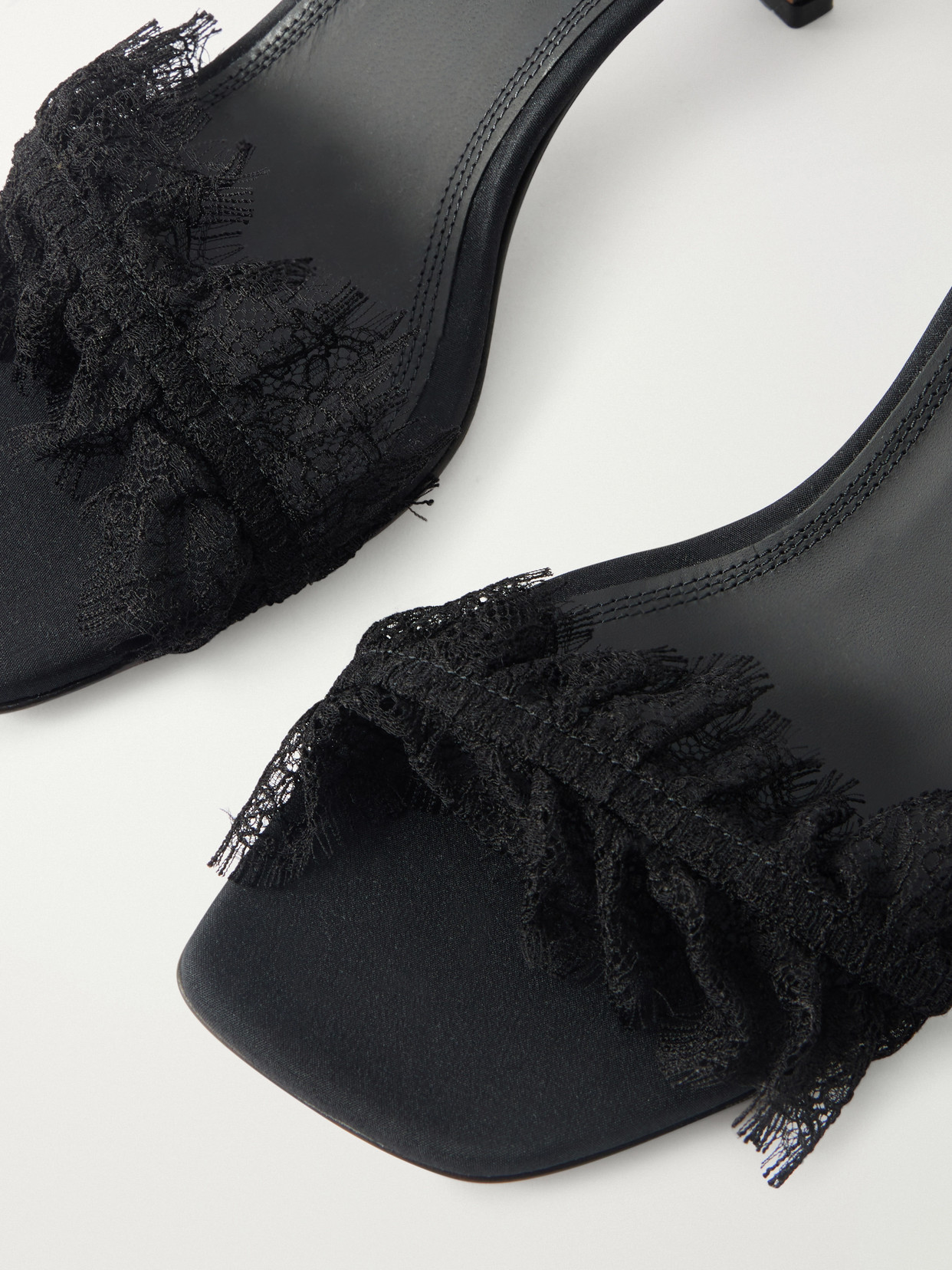 Belel Lace-Trimmed Twill Sandals