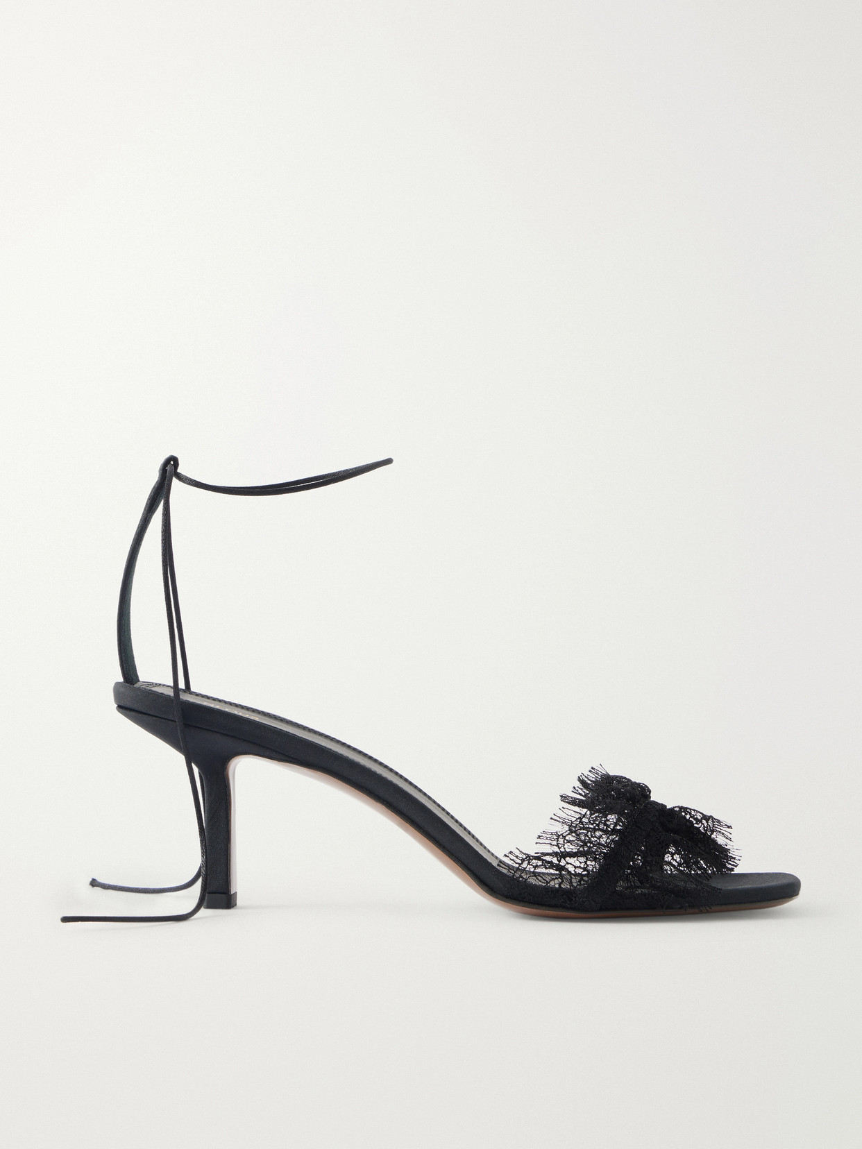 Neous Belel Lace-trimmed Twill Sandals In Black