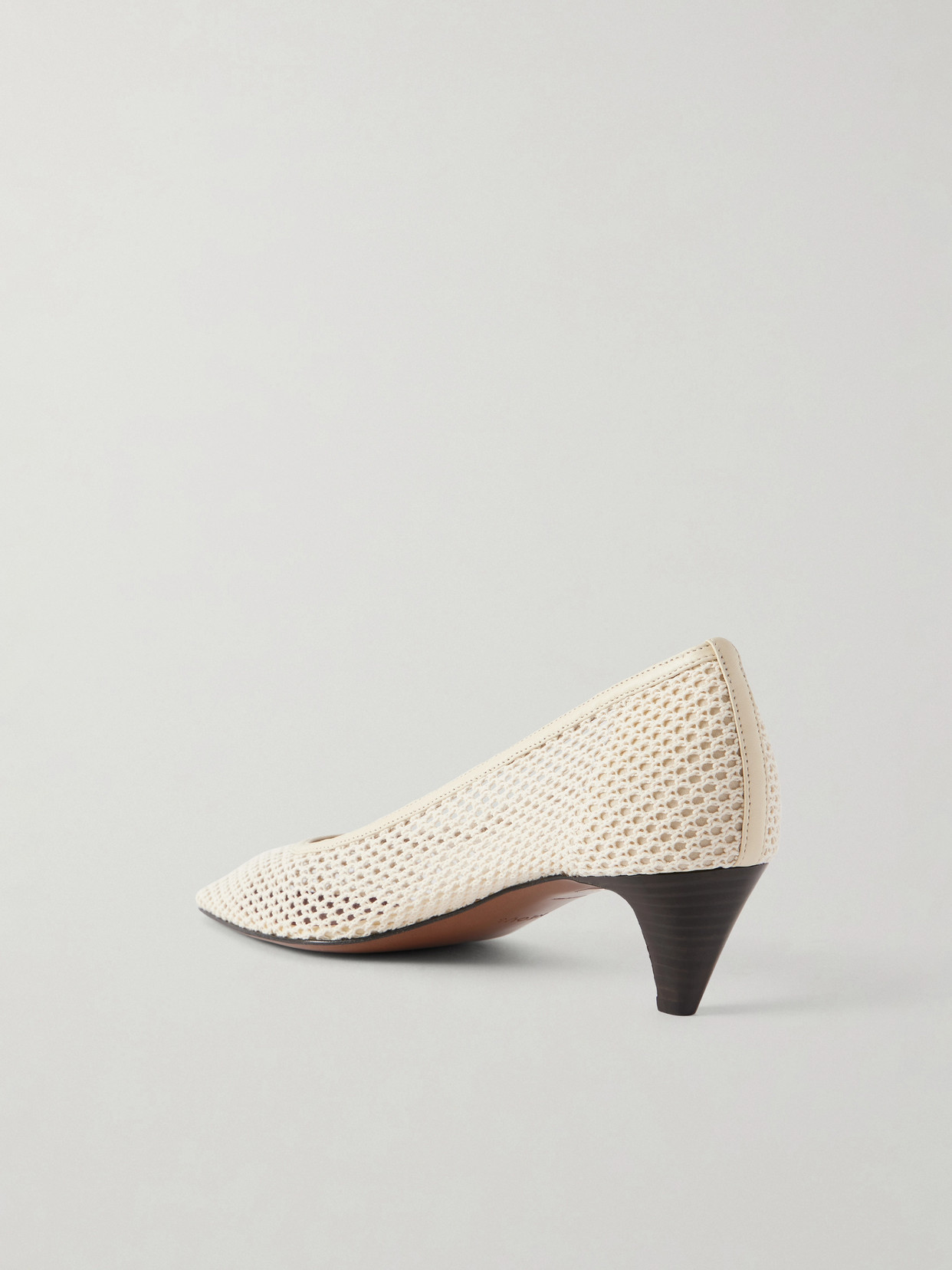 Fera 40 Leather-Trimmed Woven Pumps