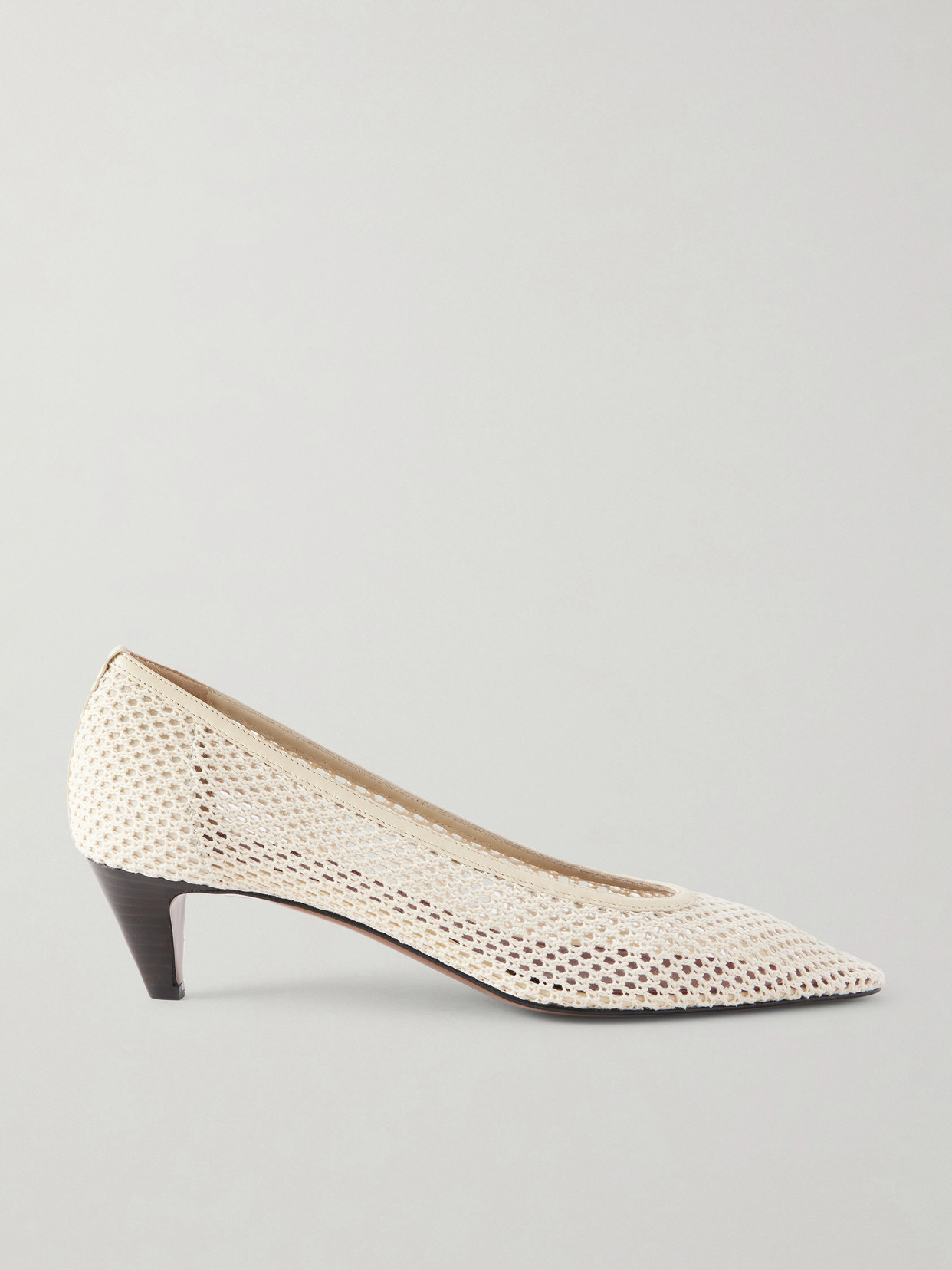 Neous Fera 40 Leather-trimmed Woven Pumps In Neutral