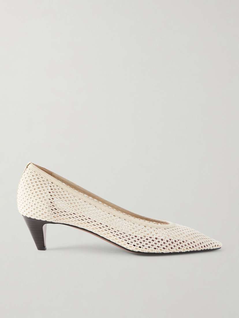 NEOUS Fera 40 Leather-trimmed Woven Pumps