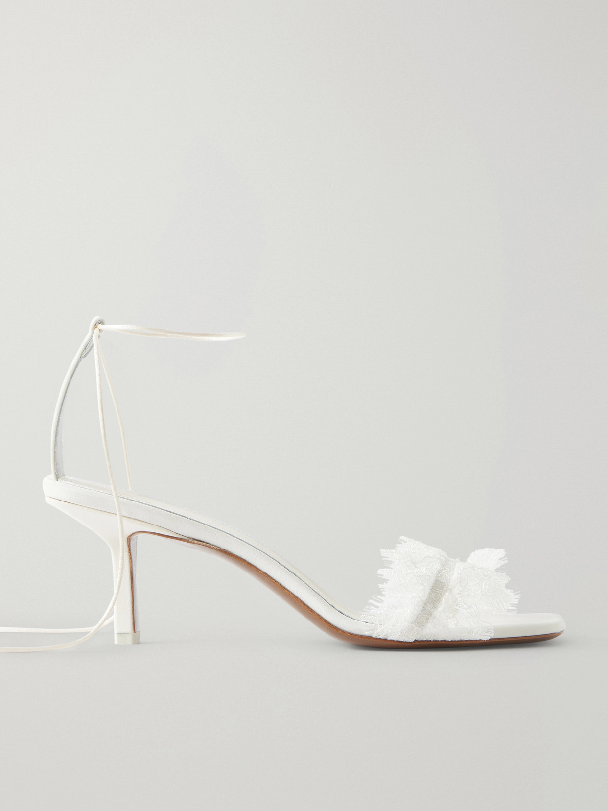 Neous Belel Lace-trimmed Twill Sandals In White