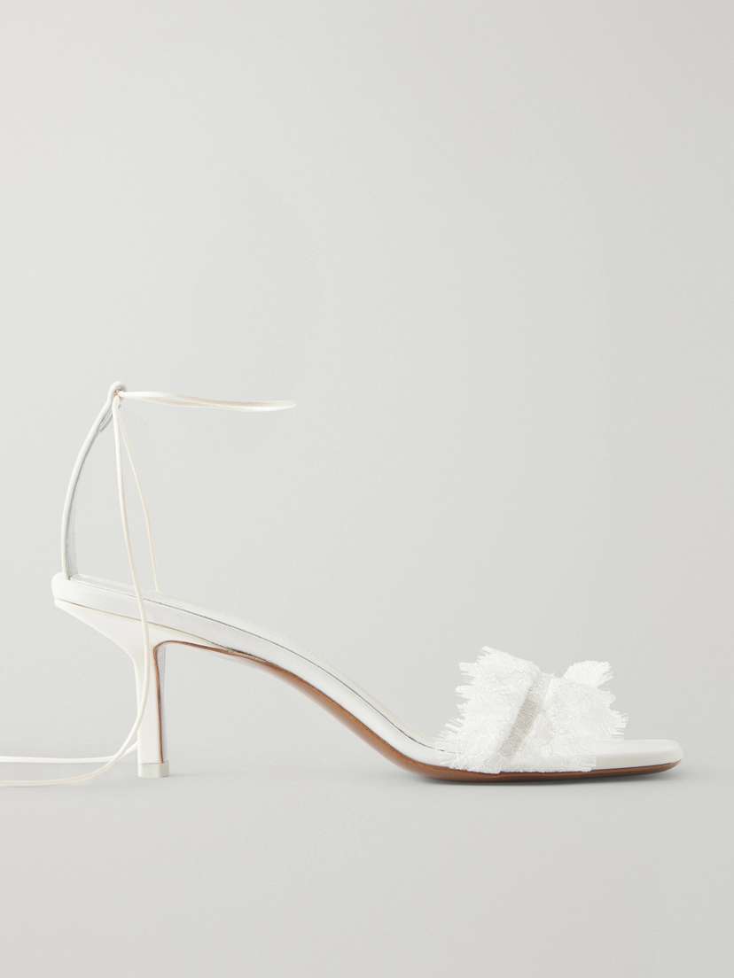 NEOUS Belel Lace-trimmed Twill Sandals