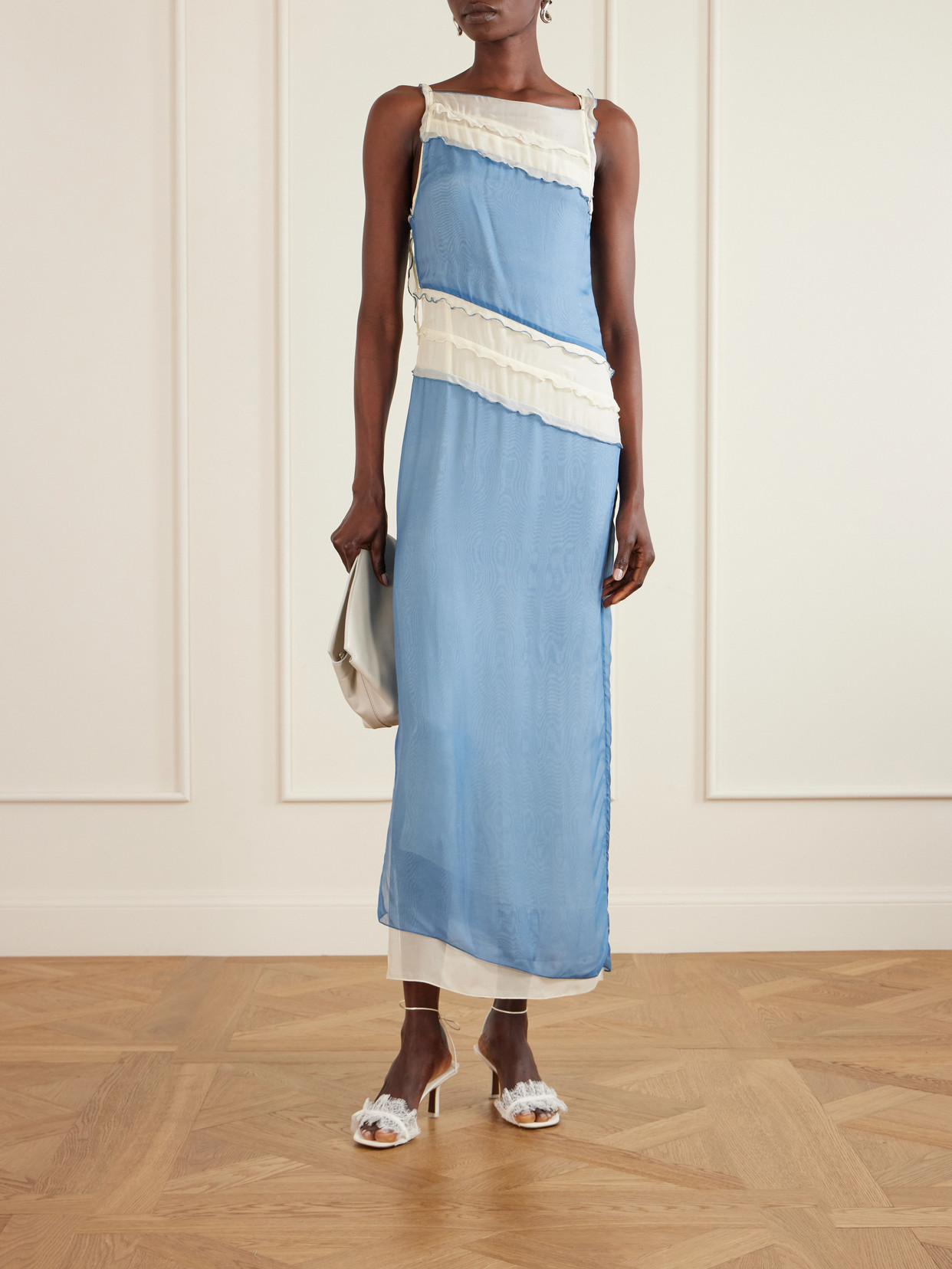 Belel Lace-Trimmed Twill Sandals