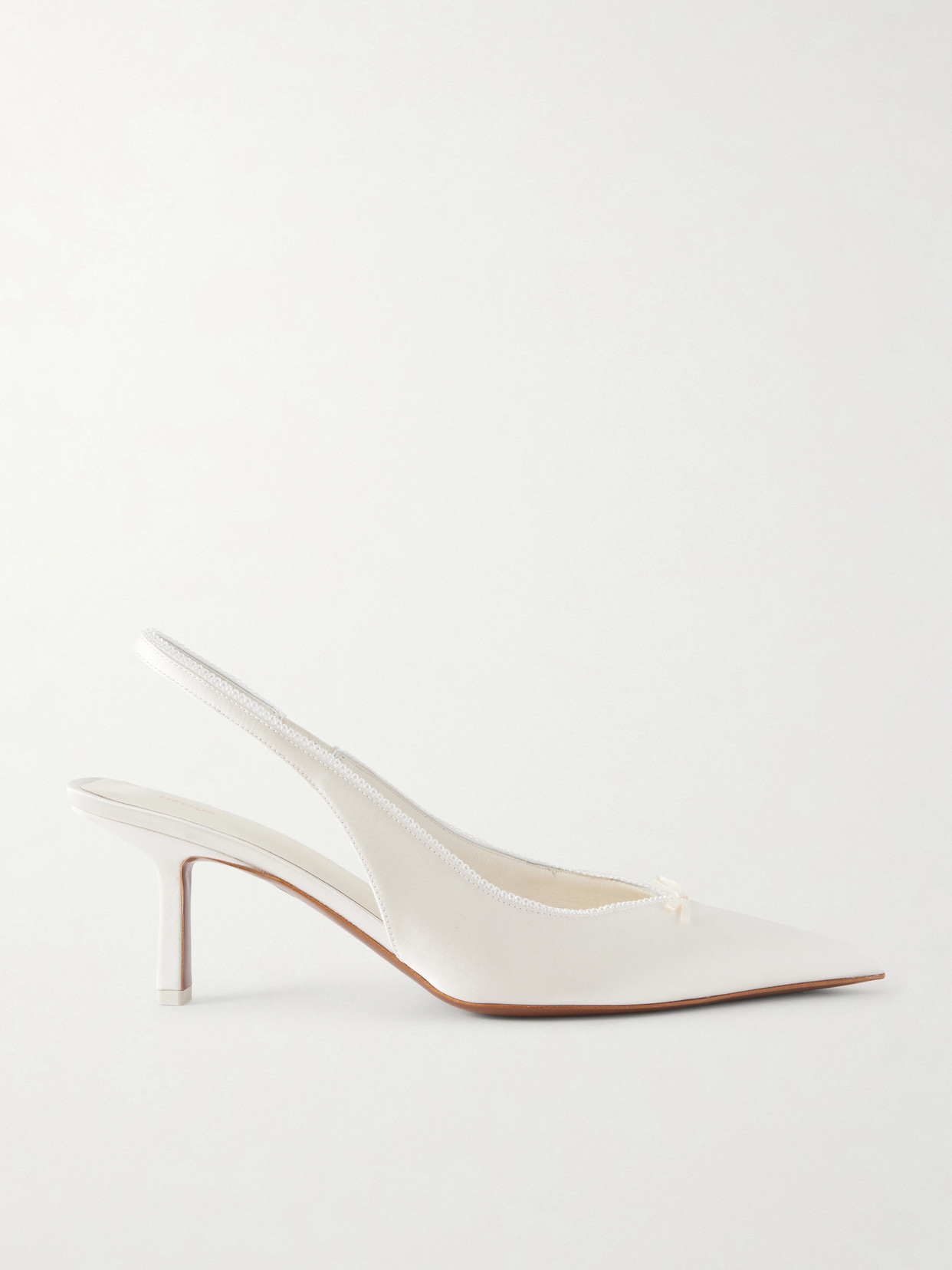 Neous Moriah Lace-trimmed Twill Slingback Pumps In White