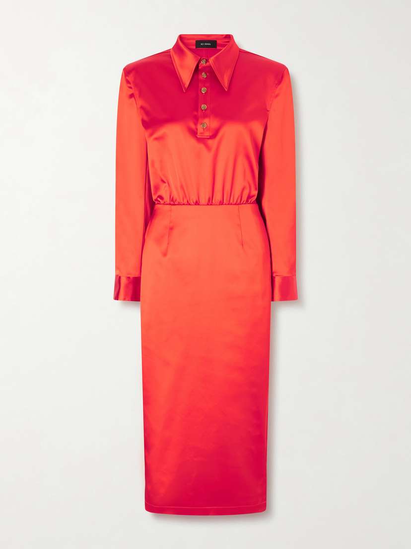 Willy Chavarria Satin Midi Dress