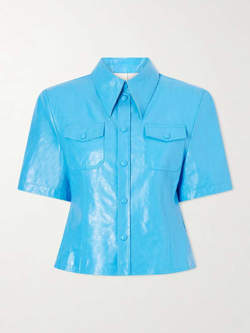 Willy Chavarria Chavela Glossed-leather Shirt