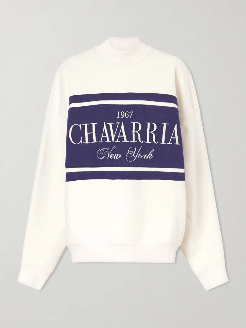 Willy Chavarria Oversized Embroidered Striped Cotton-jersey Sweater