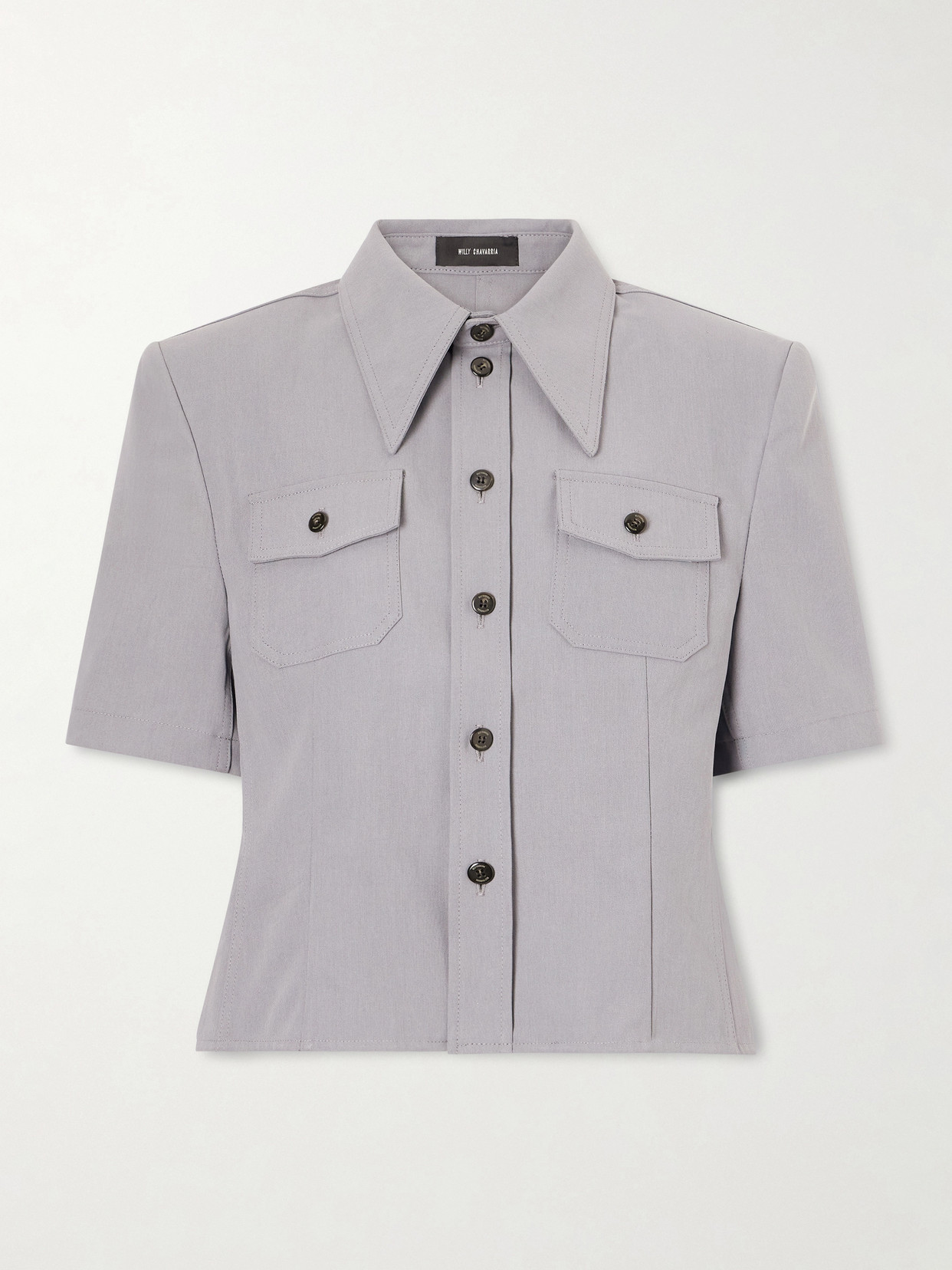 Willy Chavarria Chavela Cotton Shirt In Gray