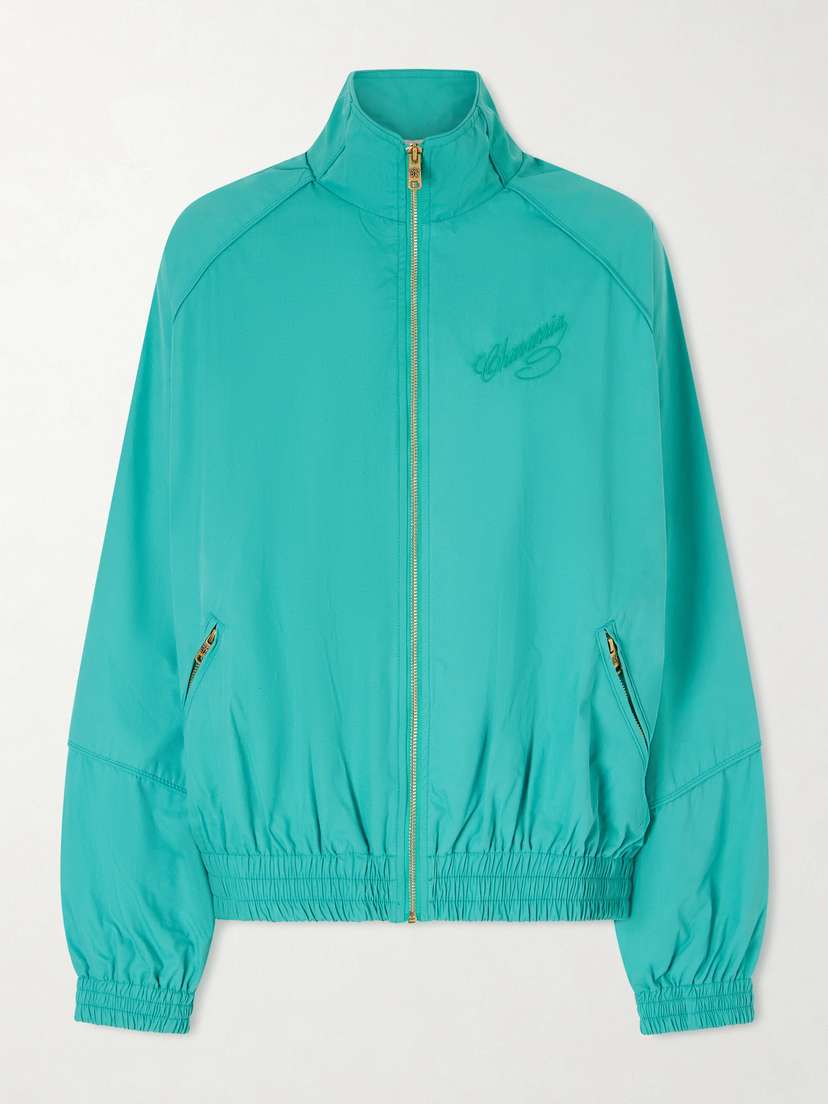 Willy Chavarria Ruff Rider Embroidered Cotton Zip-up Track Jacket