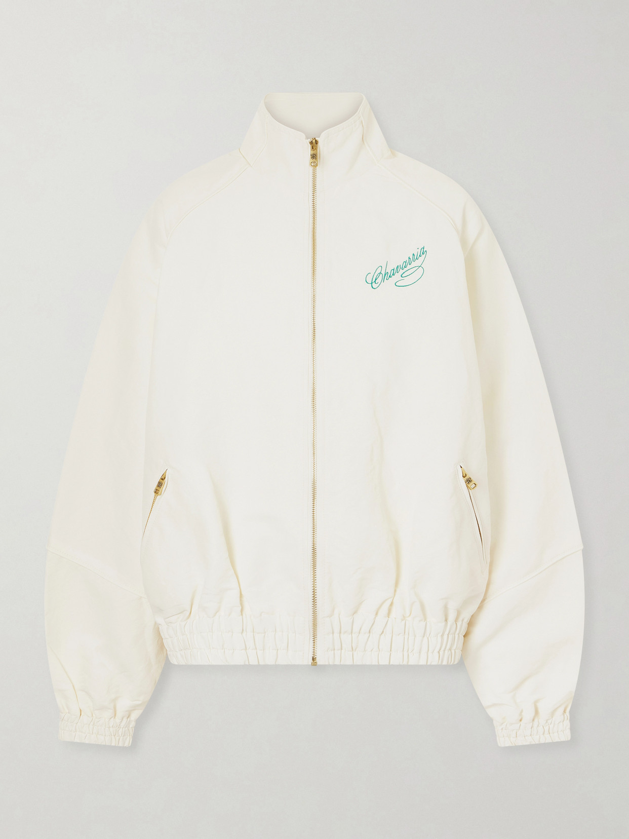 Willy Chavarria Ruff Rider Embroidered Shell Jacket In Neutral