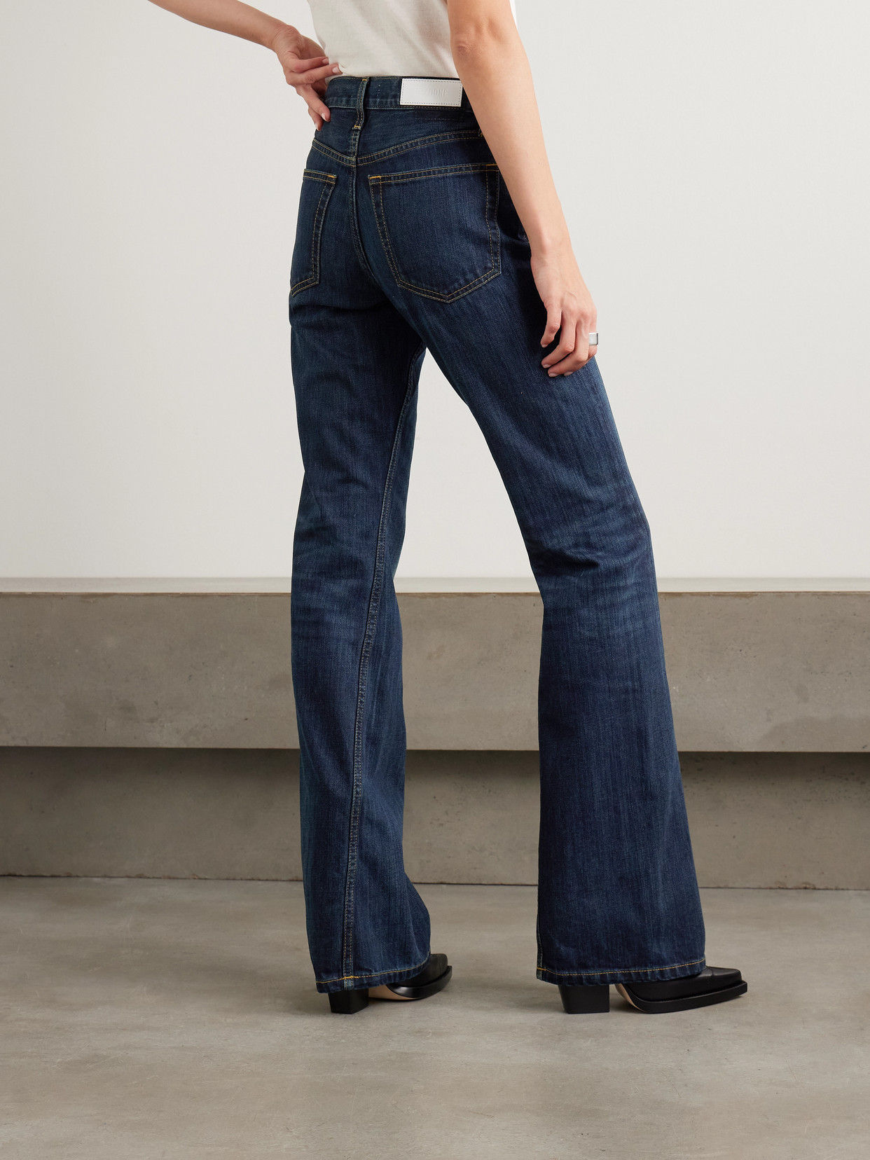 Re/Done - Twisted Mid-Rise Bootcut Jeans