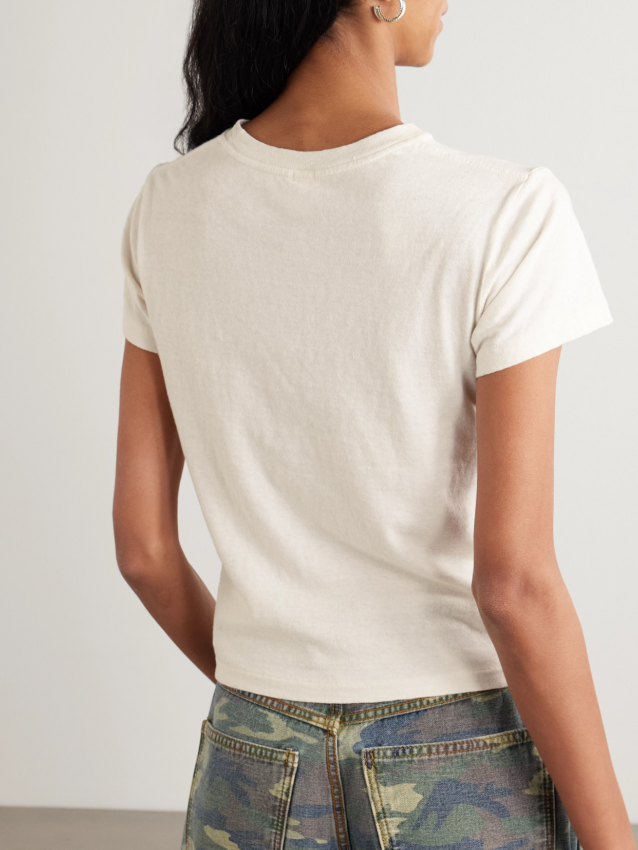 Re/done Classic Printed Cotton-jersey T-shirt In White