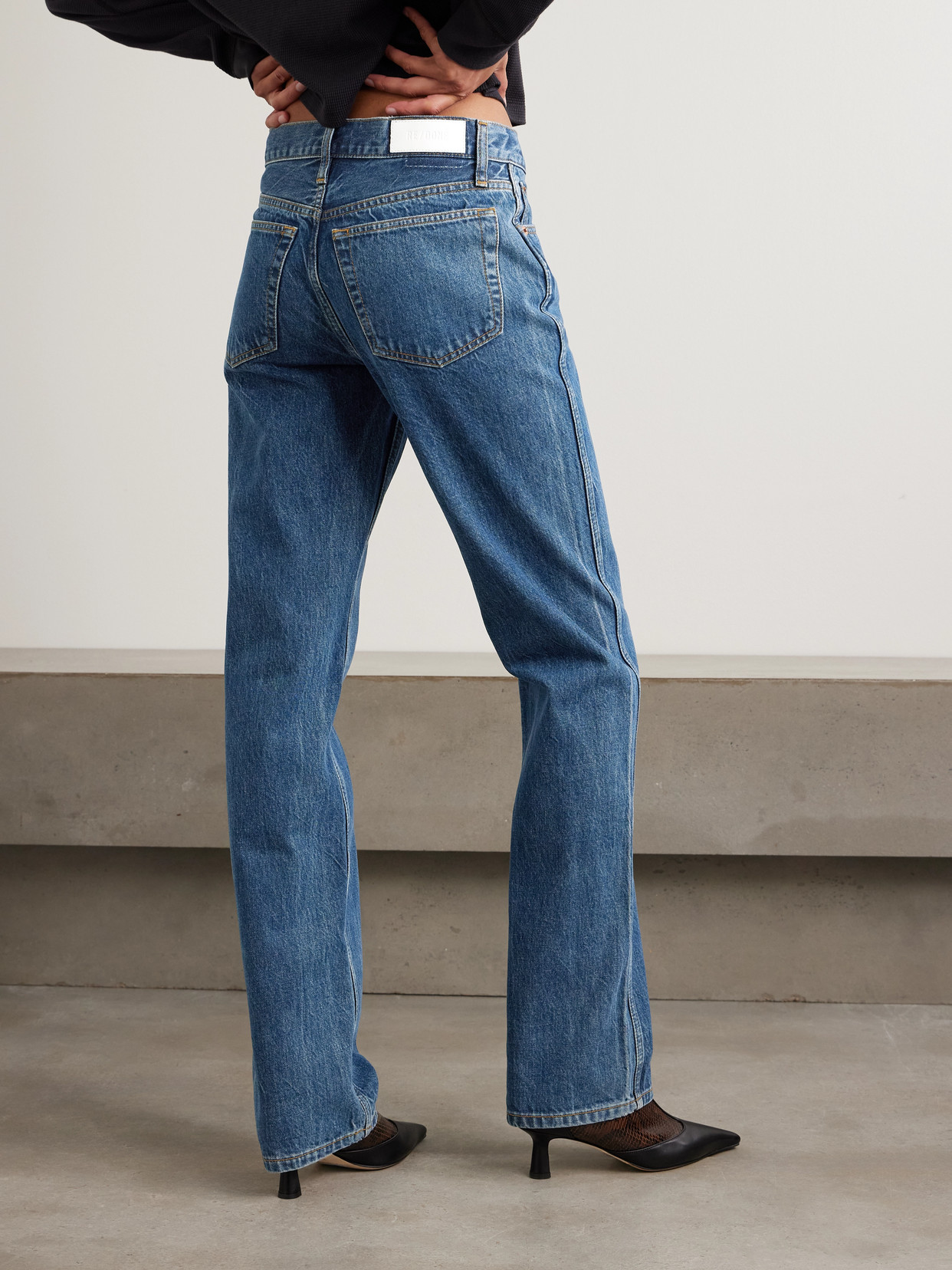 Re/done 90s High-rise Straight-leg Jeans In Blue